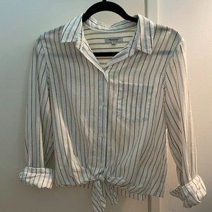Madewell striped front-tie shirt